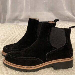 Black Suede Chelsea Boots Me Too Ankle Booties sz10